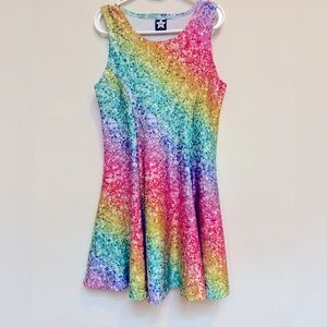 Pixie Lane Sleeveless Twirl Dress in Rainbow Glitter color. Size 8.